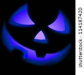 Jack O Lantern pumpkin illuminated green. EPS 8 vector file included