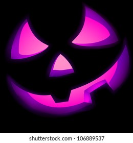 Jack O Lantern pumpkin illuminated green. EPS 8 vector file included