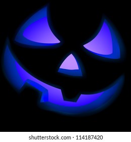 Jack O Lantern pumpkin illuminated green. EPS 8 vector file included