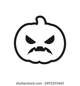 Icono de la línea de calabaza Jack O Lantern, símbolo de Vector de contorno. Halloween Trick or Treat símbolo de vacaciones, ilustración de logotipo.