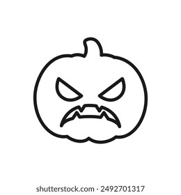 Icono de la línea de calabaza Jack O Lantern, símbolo de Vector de contorno. Halloween Trick or Treat símbolo de vacaciones, ilustración de logotipo.