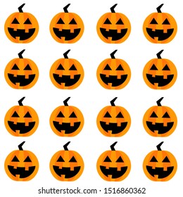 Jack O Lantern Pumpkin Pattern Halloween Vector