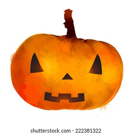 Jack o lantern pumpkin with scary face vector illustration
