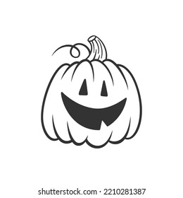 Jack o lantern pumpkin with smile face. Halloween symbol. Vector illustration isolated on white background