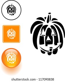jack o lantern pumpkin symbol sign and button