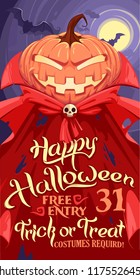  Jack O' Lantern  in a red coat for Halloween card