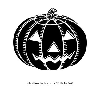 Jack O' Lantern - Retro Clip Art Illustration