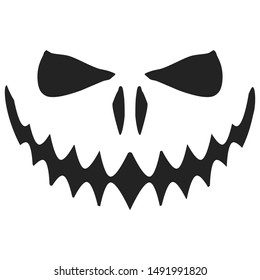 Jack O Lantern Scary. Face Pumpkin Halloween. Decoration Sticker Element. Vector Cuttable Design.