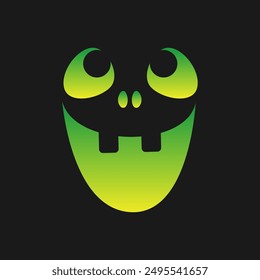 Jack O Lantern Scary Face Halloween Icono de calabaza. Cute Funny Evil Face Expression Elemento de diseño de Vector simple. Monster Ilustraciones de horror espeluznantes.