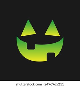 Jack O Lantern Scary Face Halloween Icono de calabaza. Cute Funny Evil Face Expression Elemento de diseño de Vector simple. Monster Ilustraciones de horror espeluznantes.