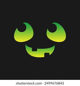 Jack O Lantern Scary Face Halloween Pumpkin Icon. Cute Funny Evil Face Expression Simple vector design element. Monster Creepy Horror Illustrations.