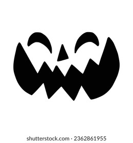 Jack O Lantern. Scary and funny faces of Halloween pumpkin or ghost . Vector collection.