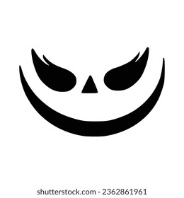 Jack O Lantern. Scary and funny faces of Halloween pumpkin or ghost . Vector collection.