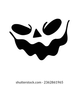 Jack O Lantern. Scary and funny faces of Halloween pumpkin or ghost . Vector collection.