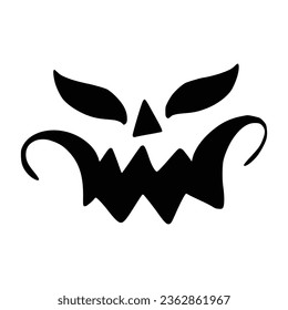 Jack O Lantern. Scary and funny faces of Halloween pumpkin or ghost . Vector collection.