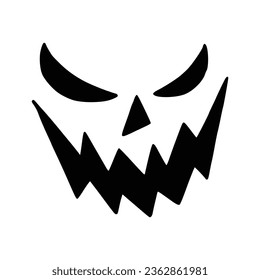 Jack O Lantern. Scary and funny faces of Halloween pumpkin or ghost . Vector collection.