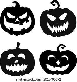 Jack O Lantern Set Silhouette Paper Stock Vector (Royalty Free ...