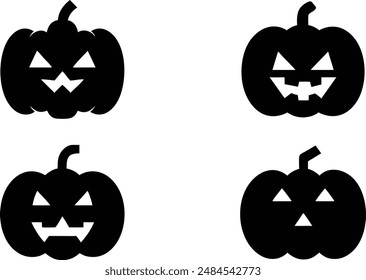 Jack o lantern silhouette. Vector illustration for graphic design, logos, websites, and social media.