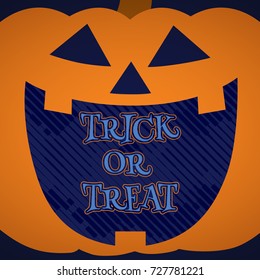 Jack o lantern smile with dark space for halloween greeting trick or treat