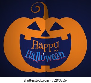 Jack o lantern smile with dark space for halloween greeting text