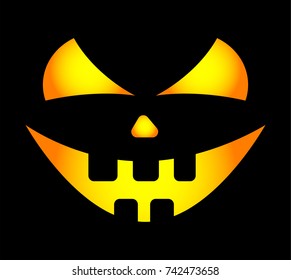 jack o lantern smile on black background vector design