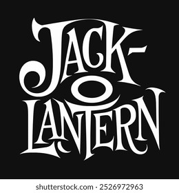 jack o lantern text about Halloween, a gothic and playful horror design vector
