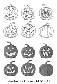 Jack O Lanterns Stock Vector (Royalty Free) 14797327 | Shutterstock