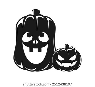 Jack O Lanterns Silhouette, Cute Fun Halloween Pumpkins, Creepy Spooky Scary Decorations