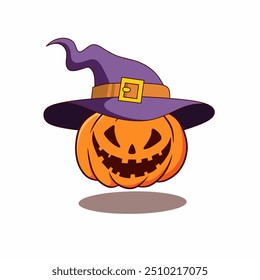 Jack O' Lanterns vector illustration. Colorfull Halloween Pumpkin sketch. Vector illustration of orange pumpkin outline. Simple image. Hand drawn ink illustration. Halloween illustration vector