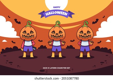 Jack o Latern en la ilustración vectorial de halloween