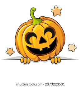 Jack OLantern Cartoon Illustration isolated on a white background