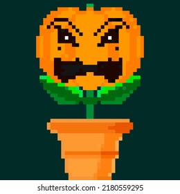 Jack olantern Halloween flower. Have a scary Halloween Angry