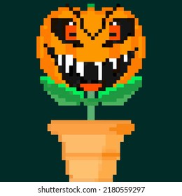 Jack olantern Halloween flower. Have a scary Halloween the devil himself