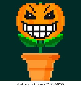 Jack olantern Halloween flower. Have a scary Halloween laughing