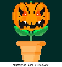 Jack olantern Halloween flower. Have a scary Halloween very evil vampire flower