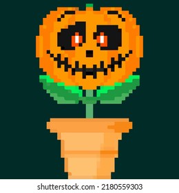 Jack olantern Halloween flower. Have a scary Halloween red eyes