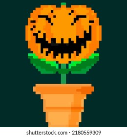 Jack olantern Halloween flower. Have a scary Halloween laughing hard