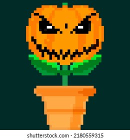 Jack olantern Halloween flower. Have a scary Halloween Conceived something