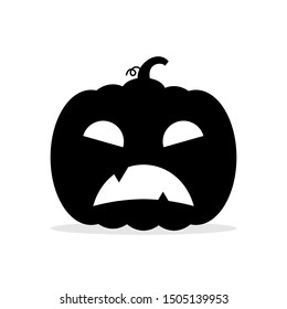 Jack o'lantern. Happy Halloween icon. Jack o'lantern silhouette. Happy Halloween icon. Black and white illustration