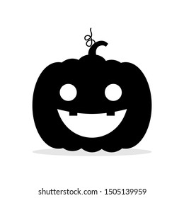 Jack o'lantern. Happy Halloween icon. Jack o'lantern silhouette. Happy Halloween icon. Black and white illustration