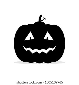 Jack o'lantern. Happy Halloween icon. Jack o'lantern silhouette. Happy Halloween icon. Black and white illustration