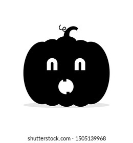 Jack o'lantern. Happy Halloween icon. Jack o'lantern silhouette. Happy Halloween icon. Black and white illustration