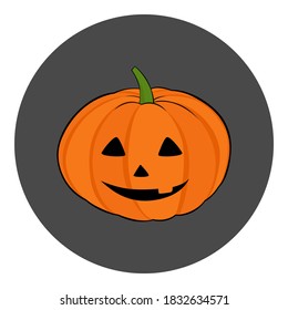 Jack O'Lantern icon. Halloween symbol. Vector illustration.