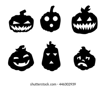 Jack O'lantern Illustrated Vector Silhouettes Halloween