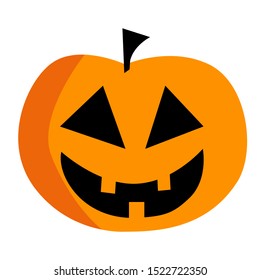 Jack o'lantern pumpkin isolated on white background. Halloween vector element - pumpkin.