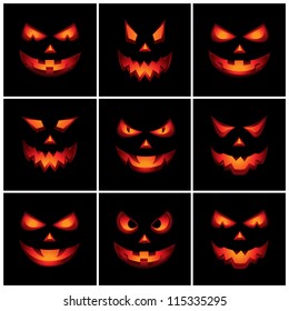 Jack O'Lantern Scary Faces