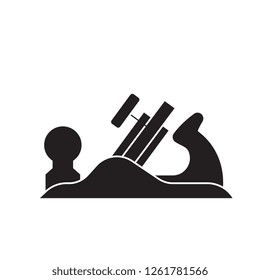 Jack plane black vector concept icon. Jack plane flat illustration, sign