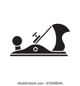 Jack plane glyph icon. Carpenter tool. Carpentry silhouette symbol. Negative space. Jack-plane vector isolated illustration