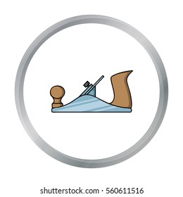 Jack plane icon in cartoon style isolated on white background. Sawmill and timber symbol stock vector illustration.