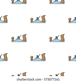 Jack plane icon in cartoon style isolated on white background. Sawmill and timber pattern stock vector illustration.